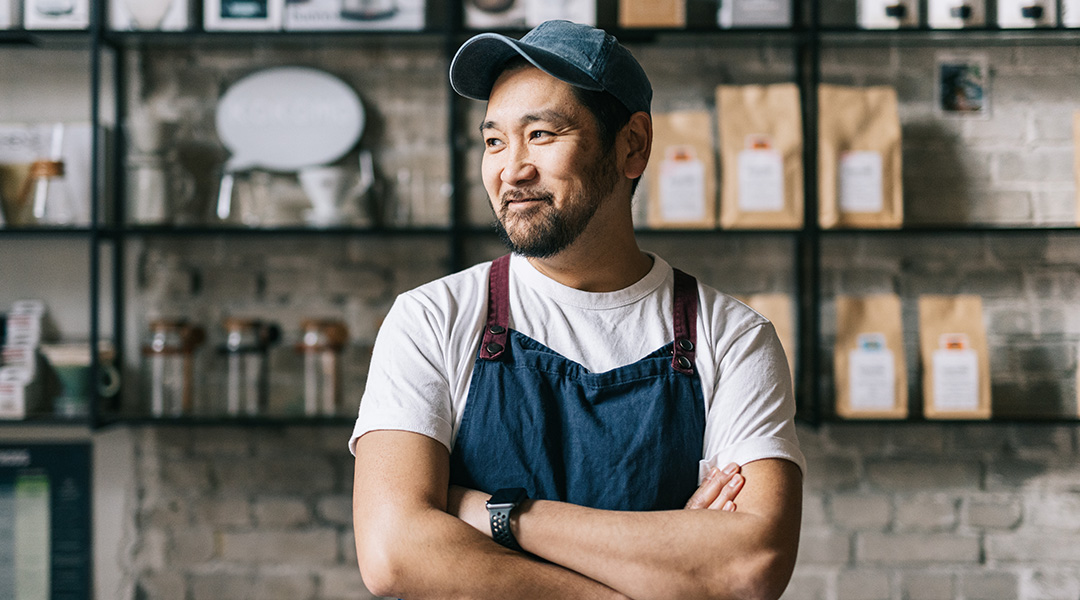 Happy man with a hat
